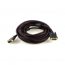 Кабель мультимедійний DVI M to DVI M 5.0m 24+1pin black/red Merlion (YT-DVI(M)/(M)NY/RD-5.0m)