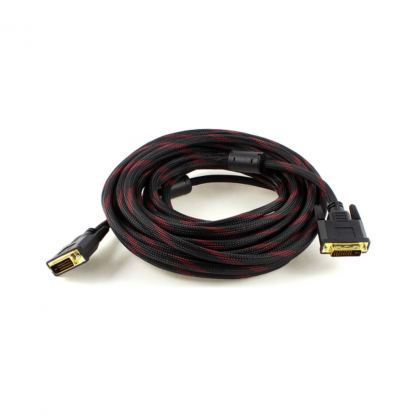 Кабель мультимедийный DVI M to DVI M 5.0m 24+1pin black/red Merlion (YT-DVI(M)/(M)NY/RD-5.0m)
