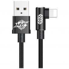 Дата кабель USB 2.0 AM to Lightning 2.0m 1.5A 90° corner black Baseus (CALMVP-A01)