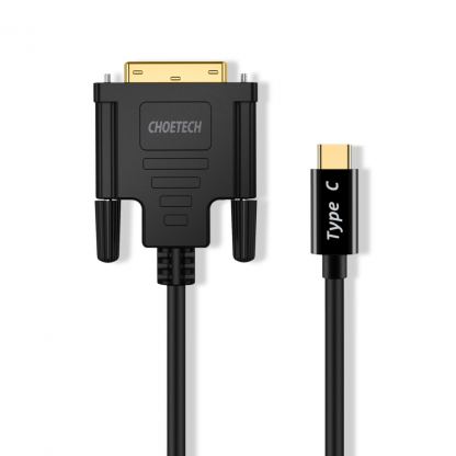 Кабель мультимедійний USB-C to DVI M 1.8m black Choetech (XCD-0018-BK)