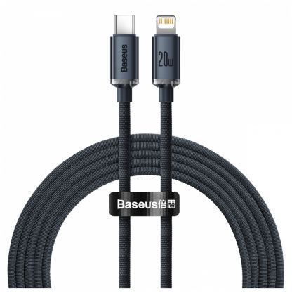 Дата кабель USB-C to Lightning 2.0m 20W Crystal Shine Series black Baseus (CAJY000301)