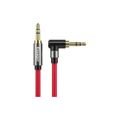 Кабель мультимедійний 3.5mm M to 3.5mm M 1.5m 90° corner red Essager (EYP35-WTA09)
