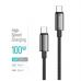 Дата кабель USB-C to USB-C 2.0m 5A 100W zinc alloy braided black ColorWay (CW-CBPDCC099-BK)