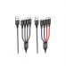 Дата кабель USB 2.0 AM to Lightning + Micro 5P + USB-C 1.0m 2A nylon X76 black+red+blue HOCO (6931474768650)