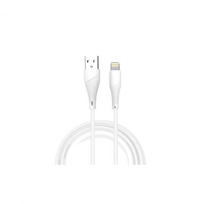 Дата кабель USB 2.0 AM to Lightning 1.0m 2.4A X196 white WUW (6972573335596)