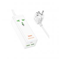 Сетевой фильтр питания HOCO AC9A 1 роз, 2 USB,USB-C, 30W, 1,5м, White (AC9AW)