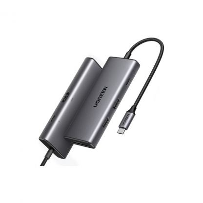 Концентратор Ugreen USB-C 7-in-1 2xUSB 3.0 + HDMI 4K30Hz + USB-C + SD/TF + PD 100W (15531)