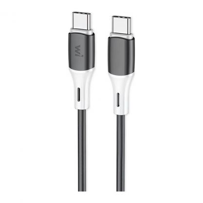 Дата кабель USB-C to USB-C 1.0m 60W silicone black Wibrand (WI.DC/MA1B-CC)
