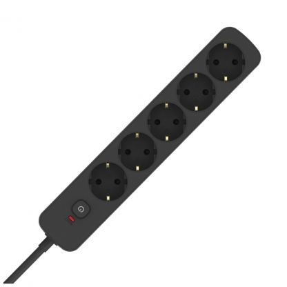 Сетевой фильтр питания ColorWay CCA-3G1MM 5 розеток, 3m Black (CW-PSEA1053BK)