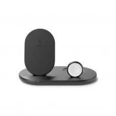 Зарядний пристрій Belkin 3-in-1 Wireless Pad/Stand/Apple Watch, black (WIZ001VFBK)