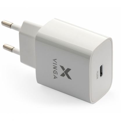 Зарядний пристрій Vinga PD Type-C 20W Charger white (VWCPDC)