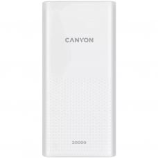 Батарея универсальная Canyon 20000mAh, Input 5V/2A, Output 5V/2.1A(Max), White (CNE-CPB2001W)