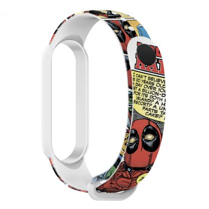 Ремешок для фитнес браслета Armorstandart Superhero для Xiaomi Mi Band 7/6/5 DP Comix White (ARM59252)