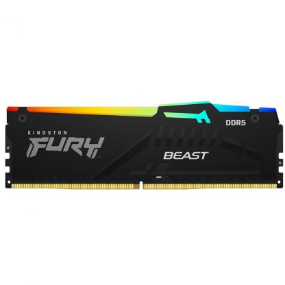 Модуль памяти для компьютера DDR5 16GB 5200 MHz Beast Black RGB Kingston Fury (ex.HyperX) (KF552C40BBA-16)