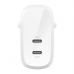 Зарядное устройство Belkin 30W 2хUSB-С PD PPS white (WCB010VFWH)