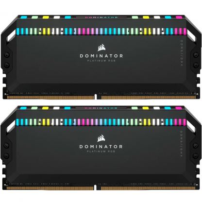 Модуль пам'яті для комп'ютера DDR5 32GB (2x16GB) 6000 MHz Dominator Platinum RGB Black Corsair (CMT32GX5M2B6000C30)