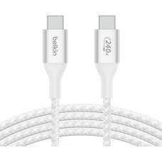 Дата кабель USB-C to USB-C 2.0m 240W white Belkin (CAB015BT2MWH)