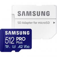 Карта памяти Samsung 512 GB microSDXC Pro Plus UHS-I U3 V30 A2 Class 10 + SD-adap (MB-MD512SA/EU)
