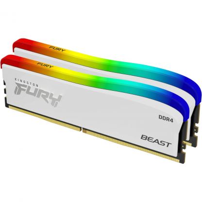 Модуль пам'яті для комп'ютера DDR4 16GB (2x8GB) 3200 MHz Beast White RGB SE Kingston Fury (ex.HyperX) (KF432C16BWAK2/16)