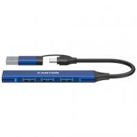 Концентратор Canyon hub DS-02 4in1 USB-A/C Blue (CNS-TDS02BL)