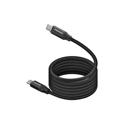Дата кабель USB-C to USB-C springy.black Promate (springy.black)