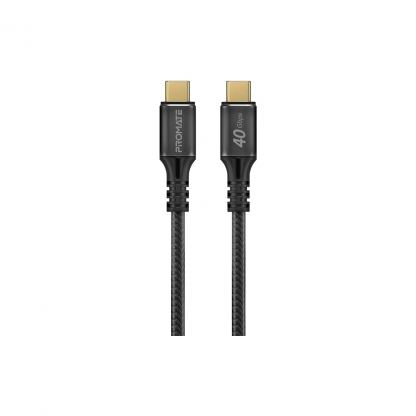 Дата кабель USB-C to USB-C powerbolt240-2m.black Promate (powerbolt240-2m.black)