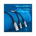 Дата кабель USB 2.0 AM to Micro 5P + Type-C 0.5m Y-Splitter 480Mbps Aluminum Alloy Gray Vention (CQGHD)