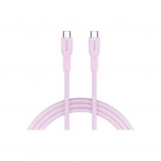 Дата кабель USB-C to USB-C 1.0m OnWire 60CL C-C 60W COLOR Braided 1m Pink Canyon (CND-CCAP60AB10PK)