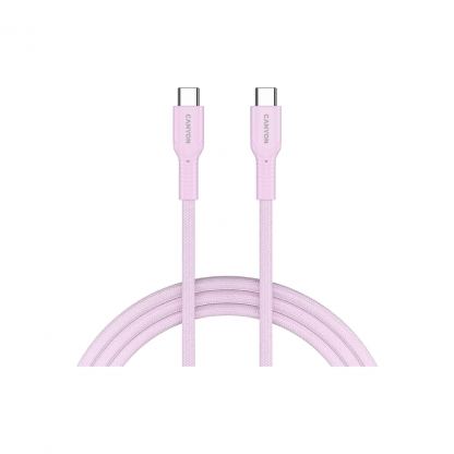 Дата кабель USB-C to USB-C 1.0m OnWire 60CL C-C 60W COLOR Braided 1m Pink Canyon (CND-CCAP60AB10PK)
