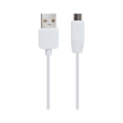 Дата кабель USB 2.0 AM to Micro 5P 1.0m 2.4A PVC X1 white HOCO (6957531032038)