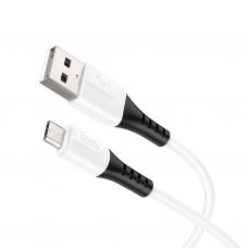 Дата кабель USB 2.0 AM to Micro 5P 1.0m 2.4A silicone X82 white HOCO (6931474768568)