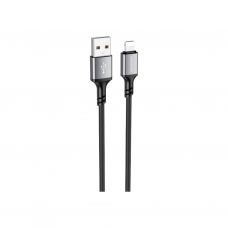 Дата кабель USB 2.0 AM to Lightning 1.0m Famous silicone BX83 black BOROFONE (6974443386356)