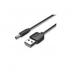 Кабель питания USB to DC 3.5 1.0m 5V 2A PVC Black Vention (CEXBF)
