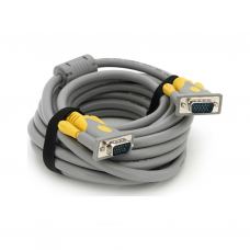 Кабель мультимедийный VGA M to VGA M 5.0m 1080P grey-yellow Merlion (YT-VGA(M)/(M)3+6GR-5m)