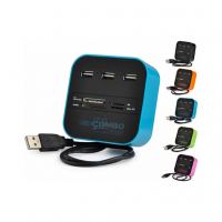 Концентратор Voltronic USB 2.0 to 3xUSB 2.0 + SD/MMC/TF/M2 blue/black (CUB3-Bl)