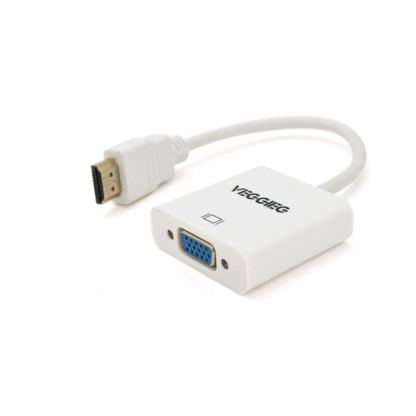 Переходник HDMI M to VGA F 0.25m white VEGGIEG (YT-C-H-V1W)