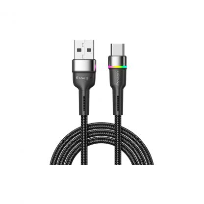 Дата кабель USB 2.0 AM to USB-C 2.0m 3A LED black Essager (EXCT-XCDA01)