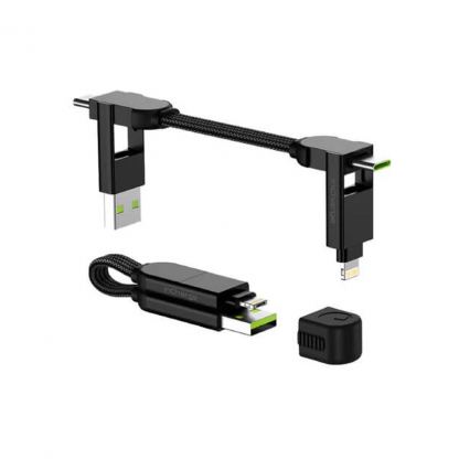 Дата кабель 6in1 inCharge X 0,14m 100W black Rolling Square (X01WR)