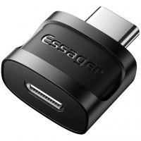Переходник USB-C M to Micro 5P F gray Essager (EZJMC-XL01)