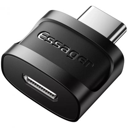 Переходник USB-C M to Micro 5P F gray Essager (EZJMC-XL01)