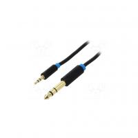Кабель мультимедийный 3.5mm M to 6.35mm M 0.5m black Vention (BABBD)