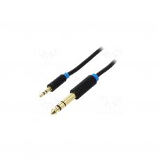 Кабель мультимедійний 3.5mm M to 6.35mm M 0.5m black Vention (BABBD)