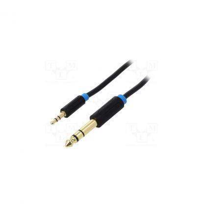 Кабель мультимедийный 3.5mm M to 6.35mm M 0.5m black Vention (BABBD)