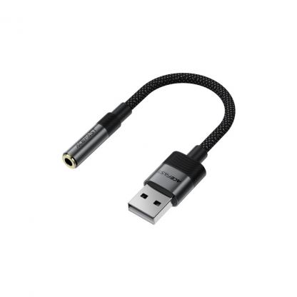 Переходник USB AM to 3.5mm F 0.15m black Acefast (6974316285298)