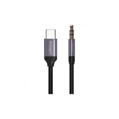 Кабель мультимедійний USB-C to 3.5mm M 1.0m gray Essager (EZJE02-0G)