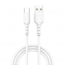 Дата кабель USB 2.0 AM to USB-C 1.0m 3A white Grand-X (PC-05W)