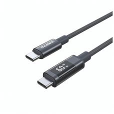 Дата кабель USB-C to USB-C 1.2m PD60W digital display nylon gray Choetech (XCC-1068-GY)