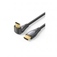 Кабель мультимедийный HDMI M to HDMI M 2.0m 4K60Hz 90° corner black Vention (ALRBH)