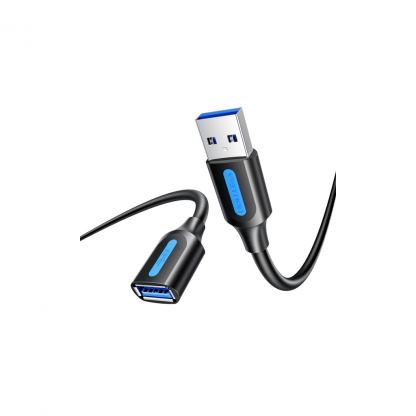 Дата кабель USB 3.2 AM/AF 1.5m 10Gbps PVC black Vention (CBOBG)