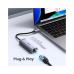 Переходник USB-C to RJ45 Ethernet 1000Mbps gray Ugreen (40322)